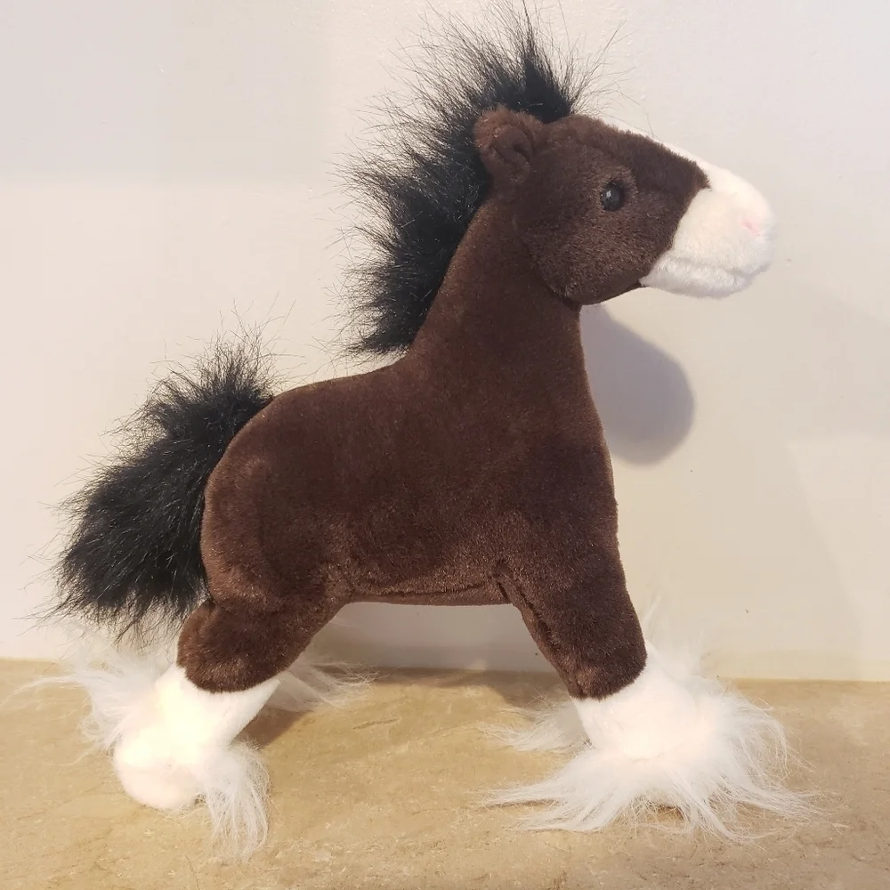 Gund “Dale” Clydesdale Firm Plush Horse Stuffed Animal Realistic Toy Brown White